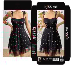 ç5072 - çiçekli elbise gecelik - siyah 