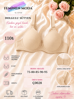 ç0028-DESTEKSİZ SÜTYEN-KREM
