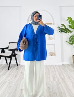 5292-çilek kumaş-önden bağlamalı kimono- saks mavisi