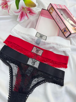 ç741- VICTORIA SECRET 3LÜ TAŞ DETAYLI DANTELLİ  BIKINI 