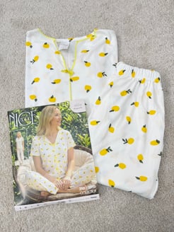 ç6628-raporlu bürümcük kumaş kısa kollu pijama takımı-beyaz