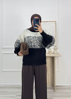 463-noktalı triko kazak-siyah