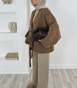 4480-kaşe kumaş-önden bağlamalı ceket-acı kahve