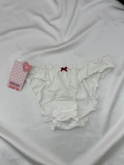 Ç38650 - DÜZ RENK BÜZGÜLLÜ BİKİNİ - BEYAZ   