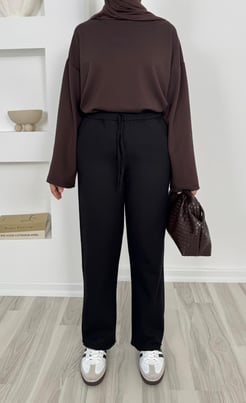 3469-gabardin kumaş cepli pantolon - siyah