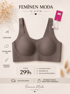 ç2555-lazer kesim düz sütyen-vizon 