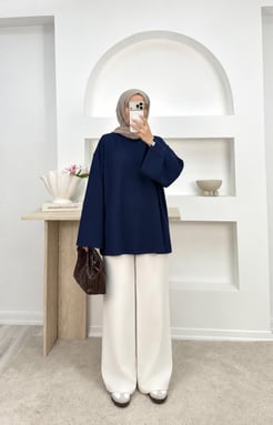 9972-oysho kumaş tunik-lacivert