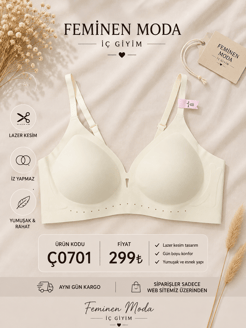 ç0701-lazer kesim sütyen- beyaz
