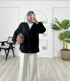 3649-çilek kumaş-önü düğmeli kimono-siyah