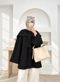 6947-oysho kumaş tunik-siyah
