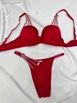 Ç1203 - DESTEKLİ STAR SÜTYEN TAKIMI - KIRMIZI  