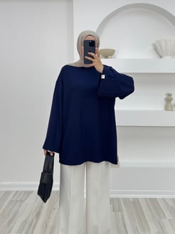 4030-kolları bol oysho tunik-lacivert
