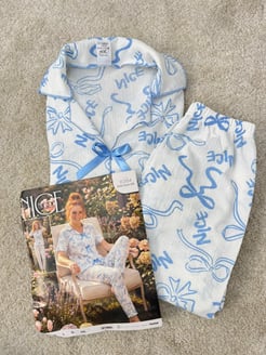 ç6356-bürümcük kumaş pijama takımı-beyaz