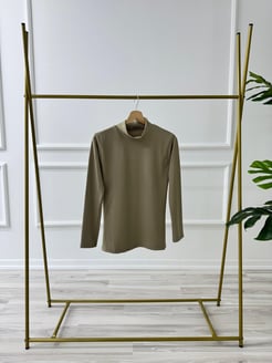 0681-polyemid kumaş-balıkçı yaka uzun kollu tunik-taş