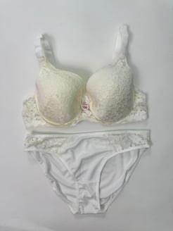 Ç84411 Dolgusuz Büyük Beden C kup Sütyen Takımı - BEYAZ
