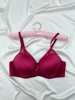 Ç1990- PARLAK ÇİZGİ DETAYLI DESTEKSIZ SUTYEN - BORDO