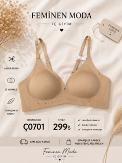 ç0701-lazer kesim sütyen- sütlü kahve