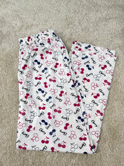 Ç565 - cherry yazılı - pijama altı-beyaz