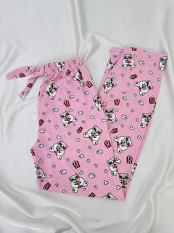 Ç9068-milan kumaş ayıcıklı pijama alı-pudra