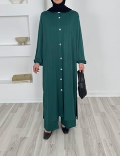 8454 - örme kumaş pantollonlu takım - yeşil