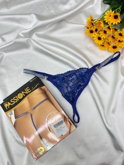 Ç365 LOVE DANTELLİ TANGA - MAVİ
