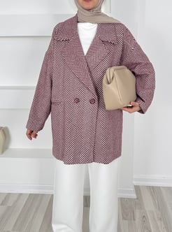 7941-oversize balık sırtı kaban-bordo