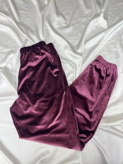 ç5911-kadife kumaş cepli bilekleri lastikli eşofman-pembe