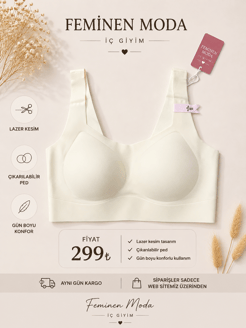 ç2555-lazer kesim düz sütyen-beyaz