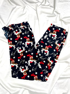 Ç2028 - süet kumaş geyik desenli pijama altı - lacivert