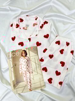 ç5756 - milan lizbon kumaş kız çoçuk pijama takımı-beyaz