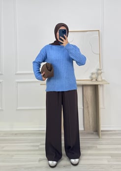 24585-balıkçı yaka fitilli bluz-bebe mavi
