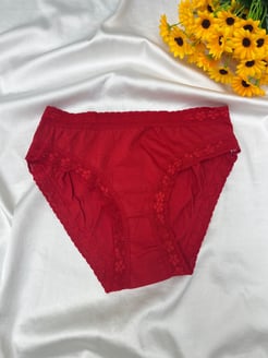 Ç546 - DANTEL DETAYLI BİKİNİ - KIRMIZI 