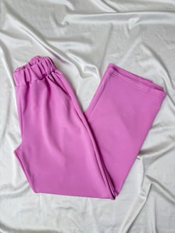 8613 - oysho kumaş bol paça beli lastikli eşofman - pembe