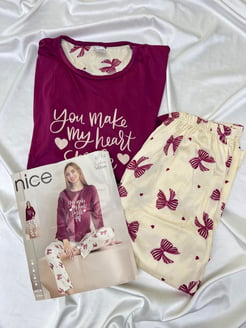 ç5774-milan lizbon kumaş pijama takımı-bordo
