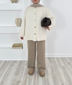 25156-ATKILI MAXMARA CEKET-KREM