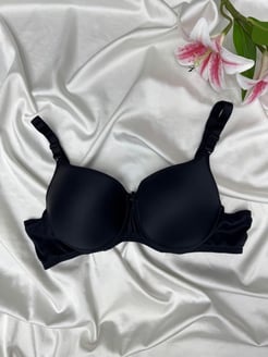 Ç7728-Düz renk sütyen-siyah