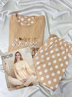 ç5779-milan lizbon kumaş pijama takımı-somon