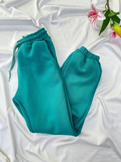 7268  K81-Üç İplik Eşofman Altı koyu -göl yeşili