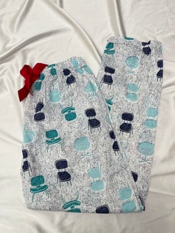 Ç565 - turkuaz desenli pijama altı - beyaz 