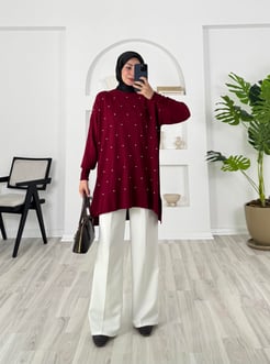 2438- inci triko - bordo