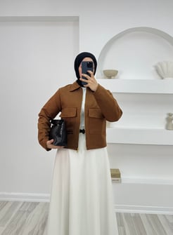 5187-süet kumaş fermuarlı ceket-taba