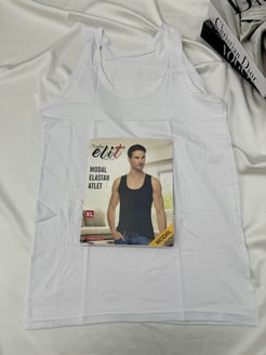 Ç1201 - ELİT ELESTAN ERKEK ATLET - BEYAZ  