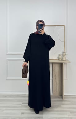 328-triko elbise-siyah 