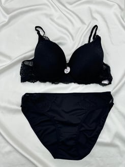 Ç1745 DOLGUSUZ DANTELLİ SÜTYEN TAKIMI- SİYAH