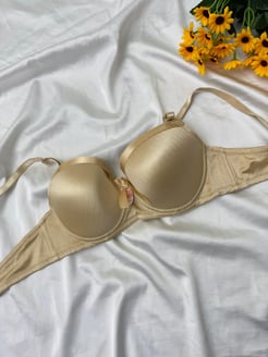 Ç1380 Dolgusuz C Cup Parlak Detaylı Sütyen- TEN