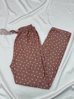 Ç2028 - süet kumaş kalpli pijama altı - GÜL KURUSU  