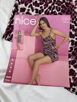 Ç4881-milan kumaş ip askılı leoparlı şortlu pijama takımı mor 
