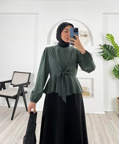 2814 - ÖNÜ BAGLAMALI ZARA MUCIZE BLUZ - YEŞİL