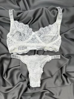 Ç8338 Love secret Lingerie Set Taşlı Beyaz