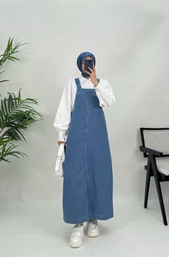 4715-kot kumaş-önü cepli jile-mavi
